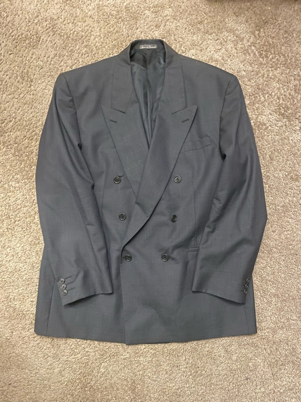 Yves Saint Laurent Double-Breasted Charcoal Blazer